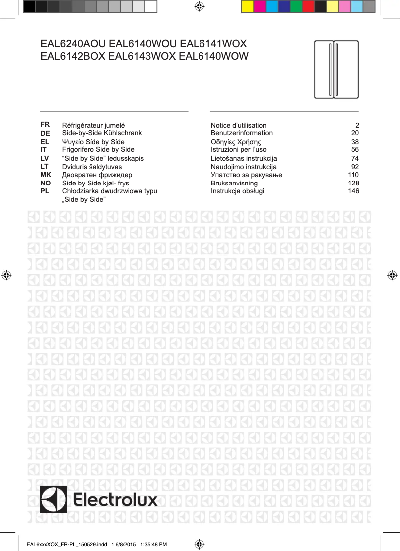 Page n°1 - Manuel utilisateur Electrolux EAL6143WOX