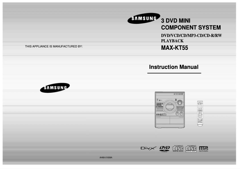 Page 1 de la notice Manuel utilisateur Samsung MAX-KT55