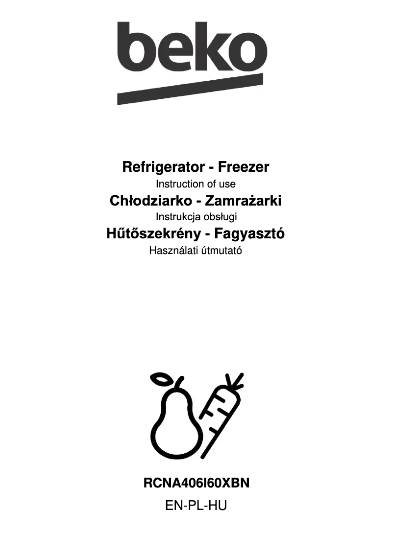 Image de la première page du manuel de l'appareil RCNA406I60XBN