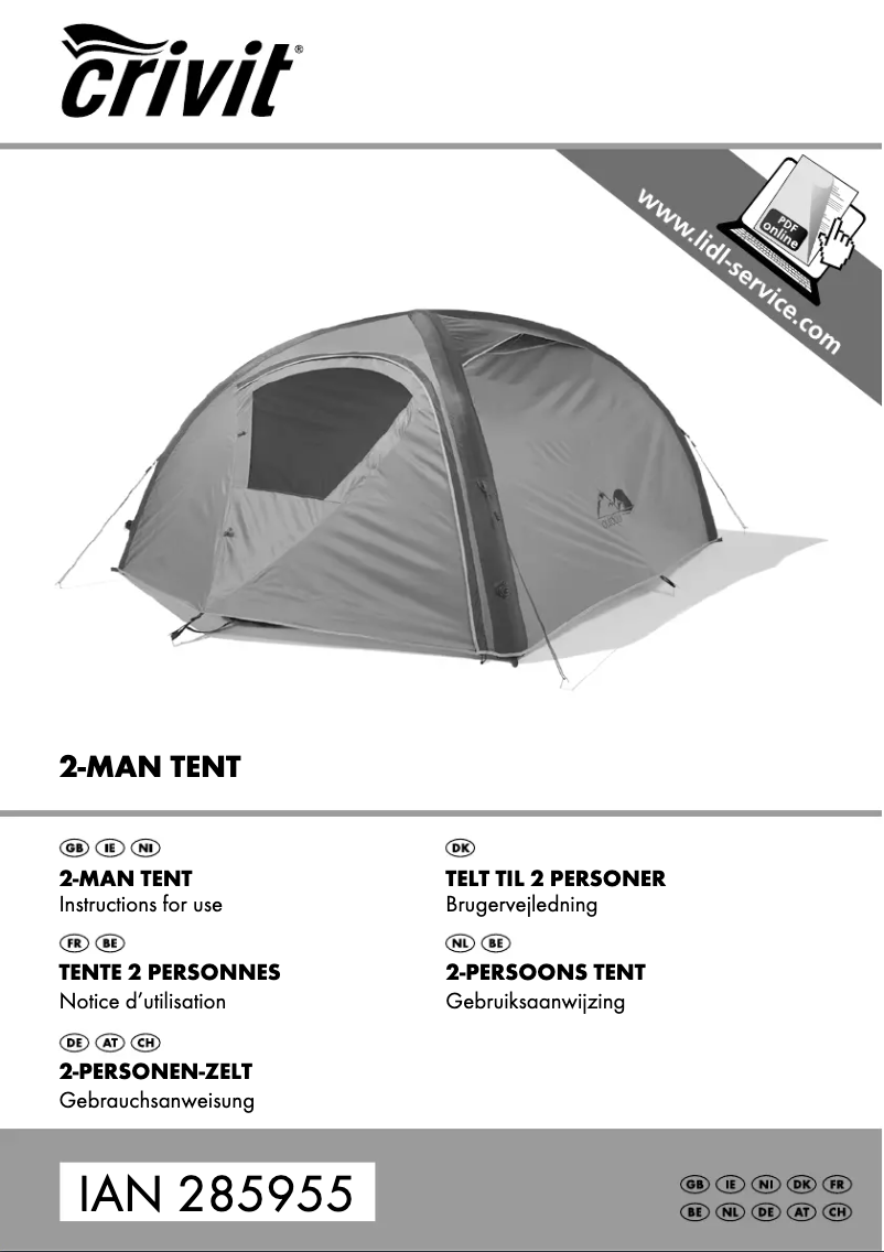 Page 1 de la notice Manuel utilisateur Crivit IAN 285955