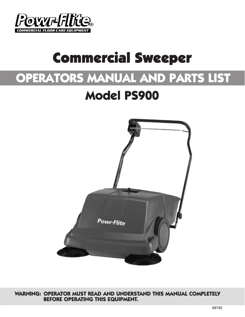 Page n°1 - Manuel utilisateur Powr-Flite PS900