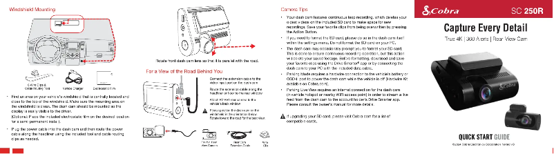 Page n°1 - Guide de démarrage rapide Cobra SC 250R