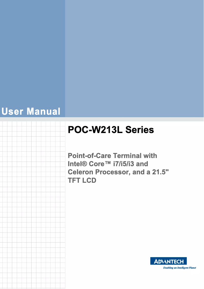 Page n°1 - Manuel utilisateur Advantech POC-W213L