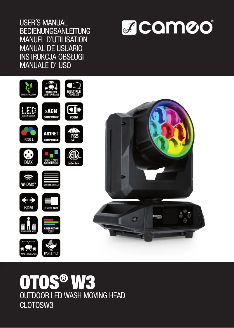 Page 1 de la notice Manuel utilisateur Cameo OTOS W3