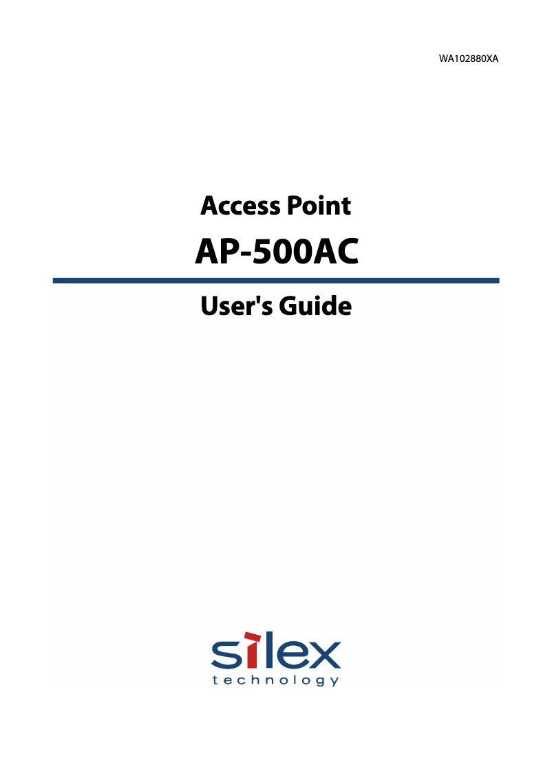 Page n°1 - Manuel utilisateur Silex AP-500AC