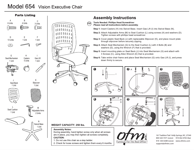 Image de la première page du manuel de l'appareil Vision Executive 654