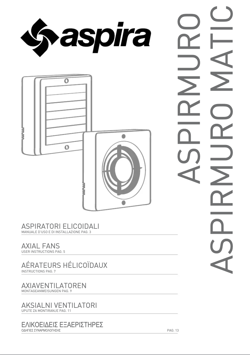 Página 1 del manual Manual de usuario Fantini Cosmi ASPIRMURO MATIC
