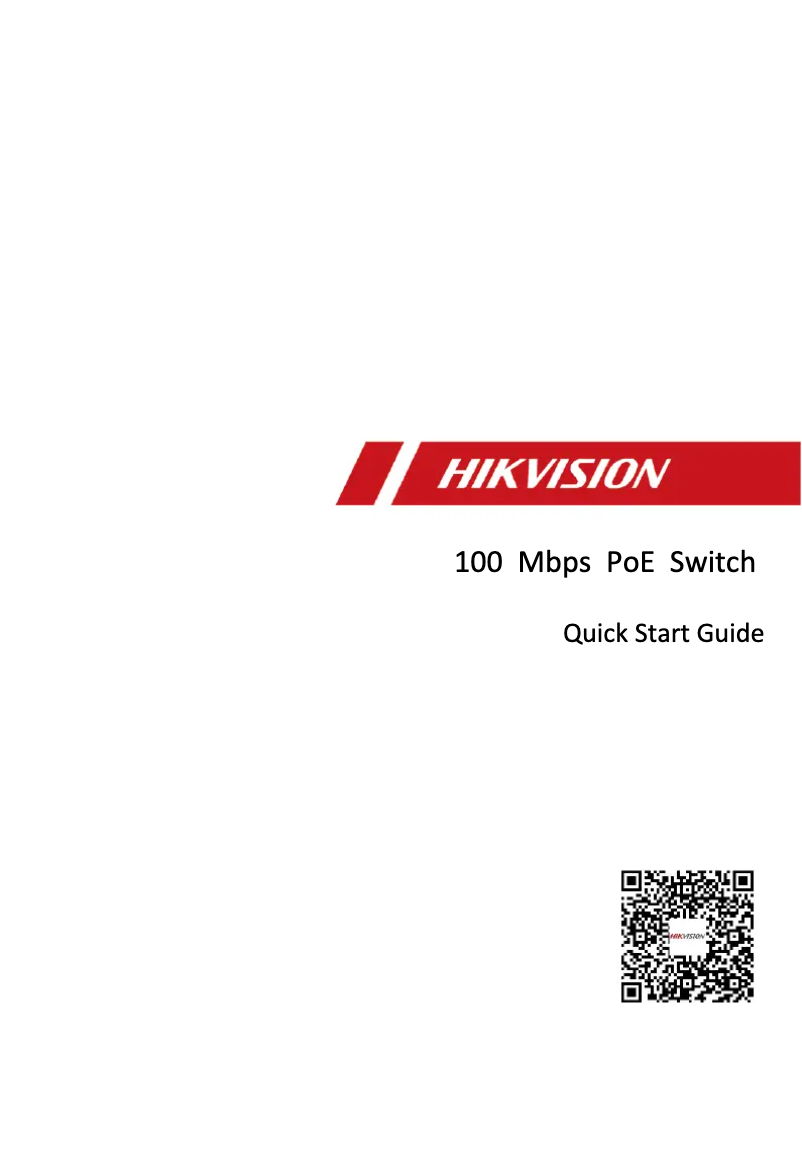 Page 1 de la notice Guide de démarrage rapide Hikvision DS-3E1526P-SI