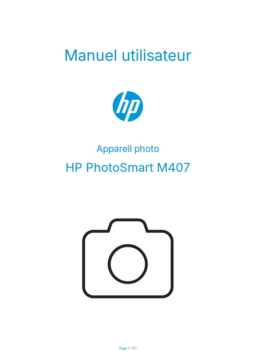 Image de la première page du manuel de l'appareil PhotoSmart M407