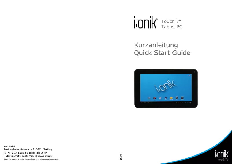 Page 1 de la notice Manuel utilisateur i-onik Touch 7