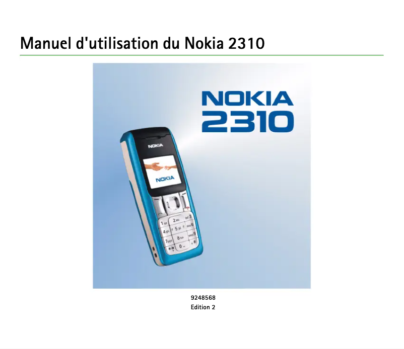 Page n°1 - Manuel utilisateur Nokia 2310