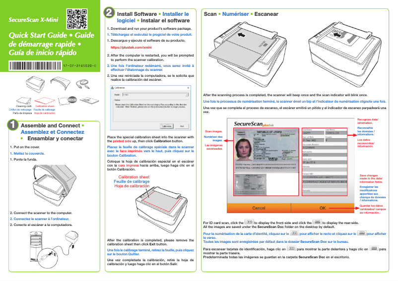 Página 1 del manual Manual de usuario Plustek SecureScan X-Mini