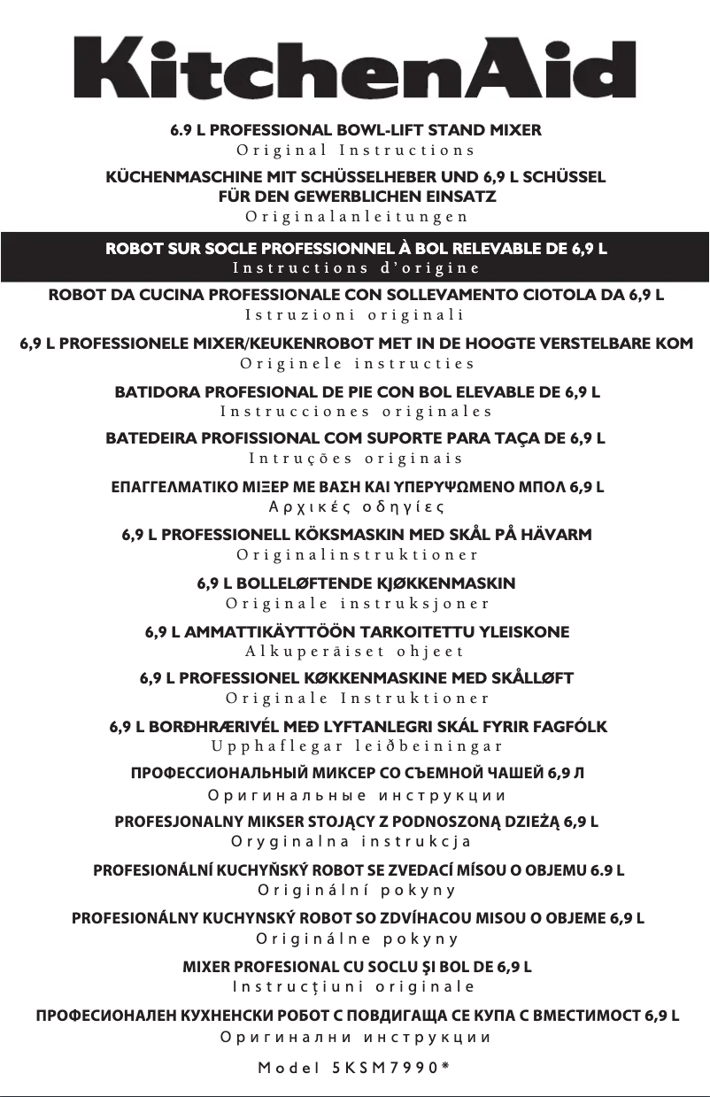 Image de la première page du manuel de l'appareil 5KSM7990