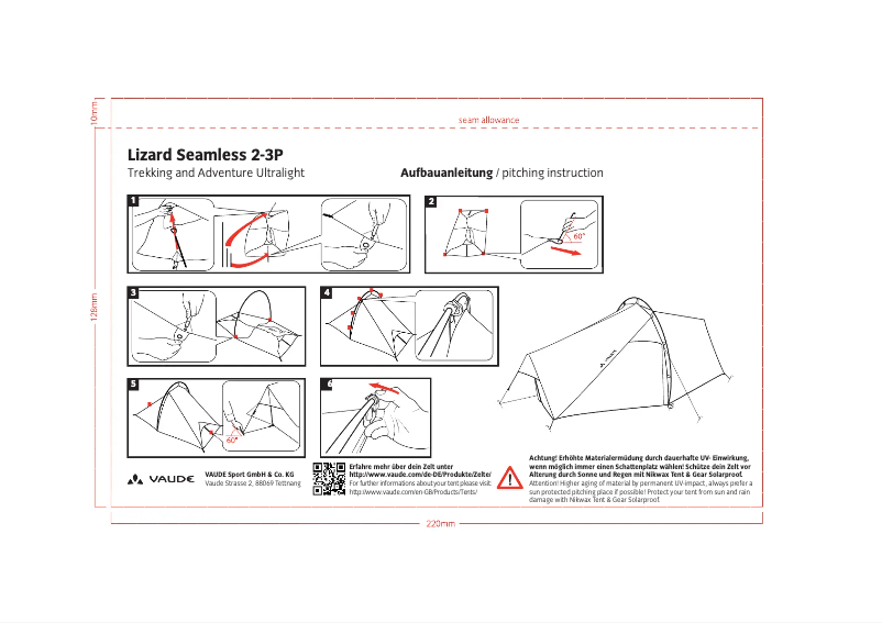 Page n°1 - Manuel utilisateur Vaude Lizard Seamless 2-3P