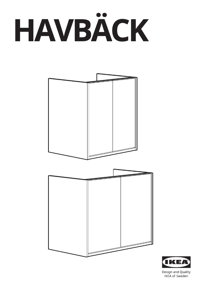 Page 1 de la notice Manuel utilisateur Ikea HAVBÄCK 805.352.44