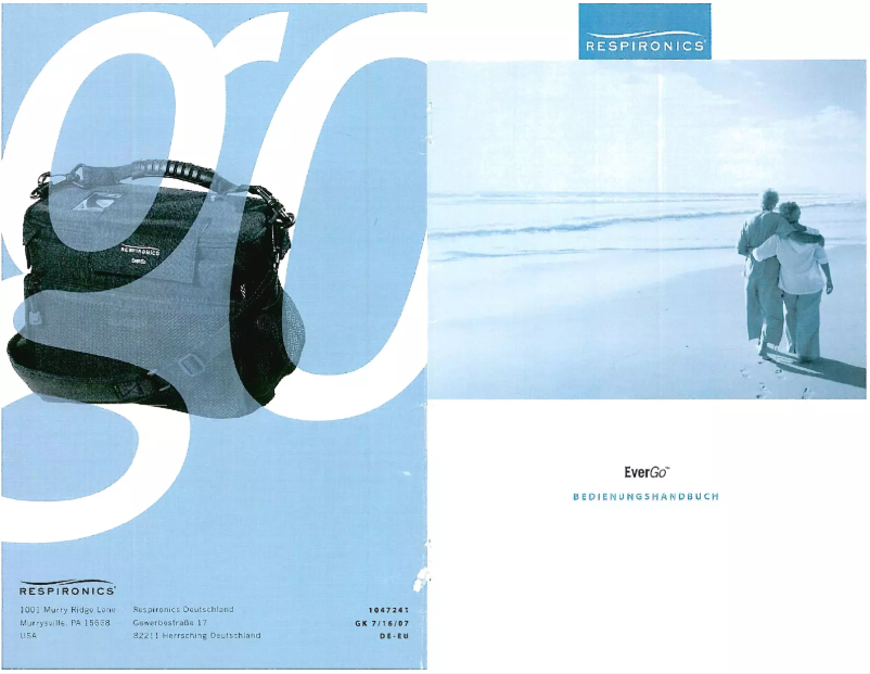 Page 1 de la notice Manuel utilisateur Respironics EverGo