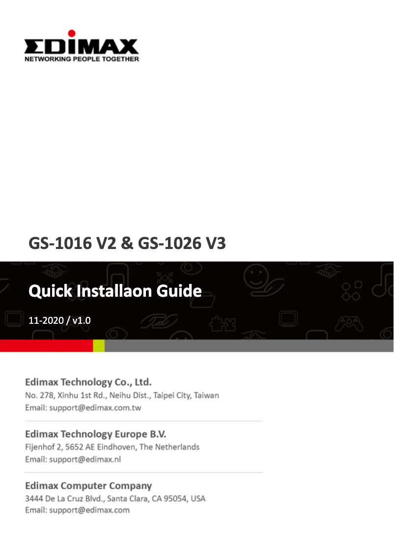 Page n°1 - Manuel utilisateur Edimax GS-1016 V2