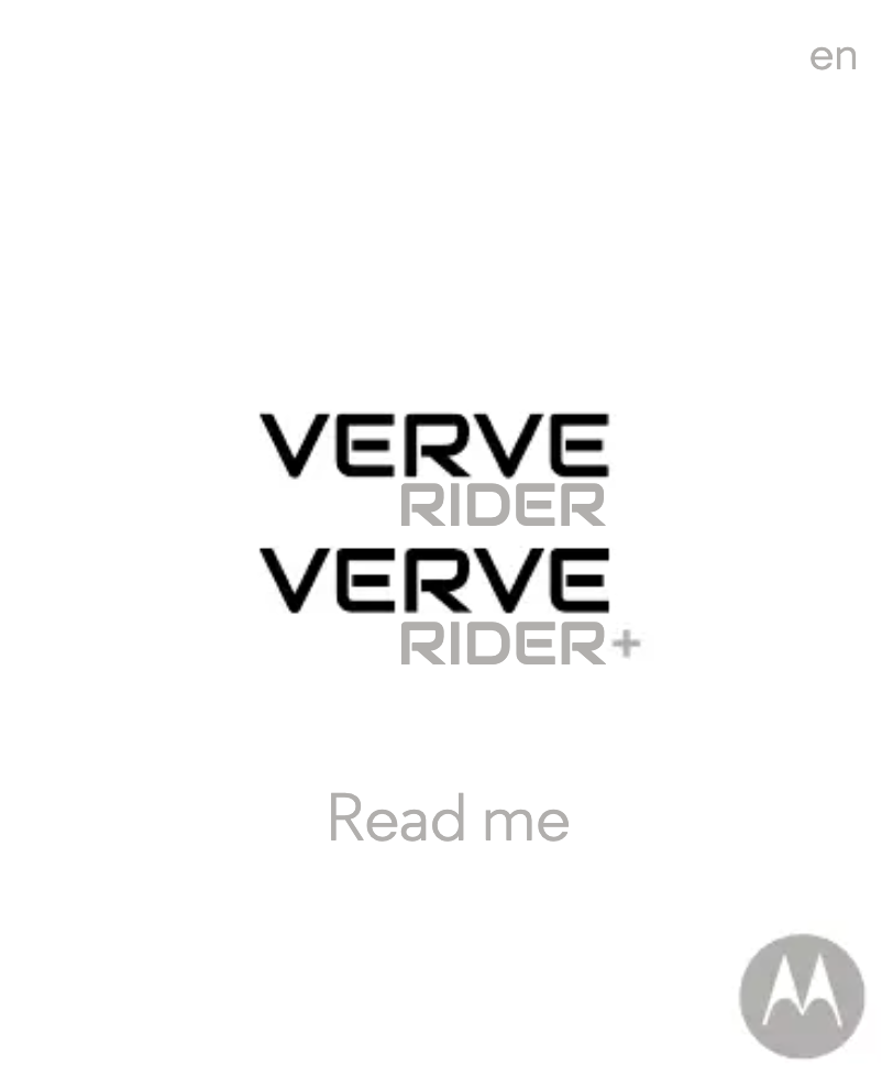 Image de la première page du manuel de l'appareil Verve Rider
