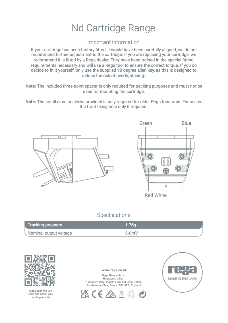 Page 1 de la notice Manuel utilisateur Rega ND7