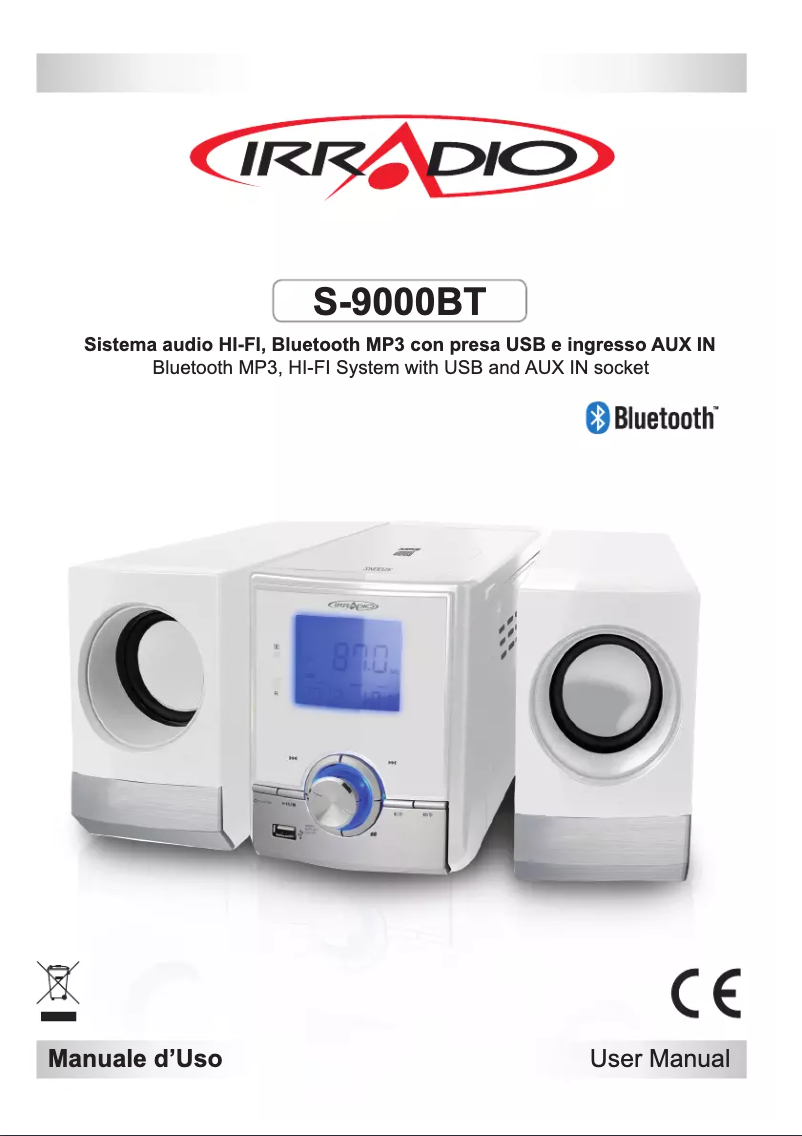 Page 1 de la notice Manuel utilisateur Irradio S-9000BT