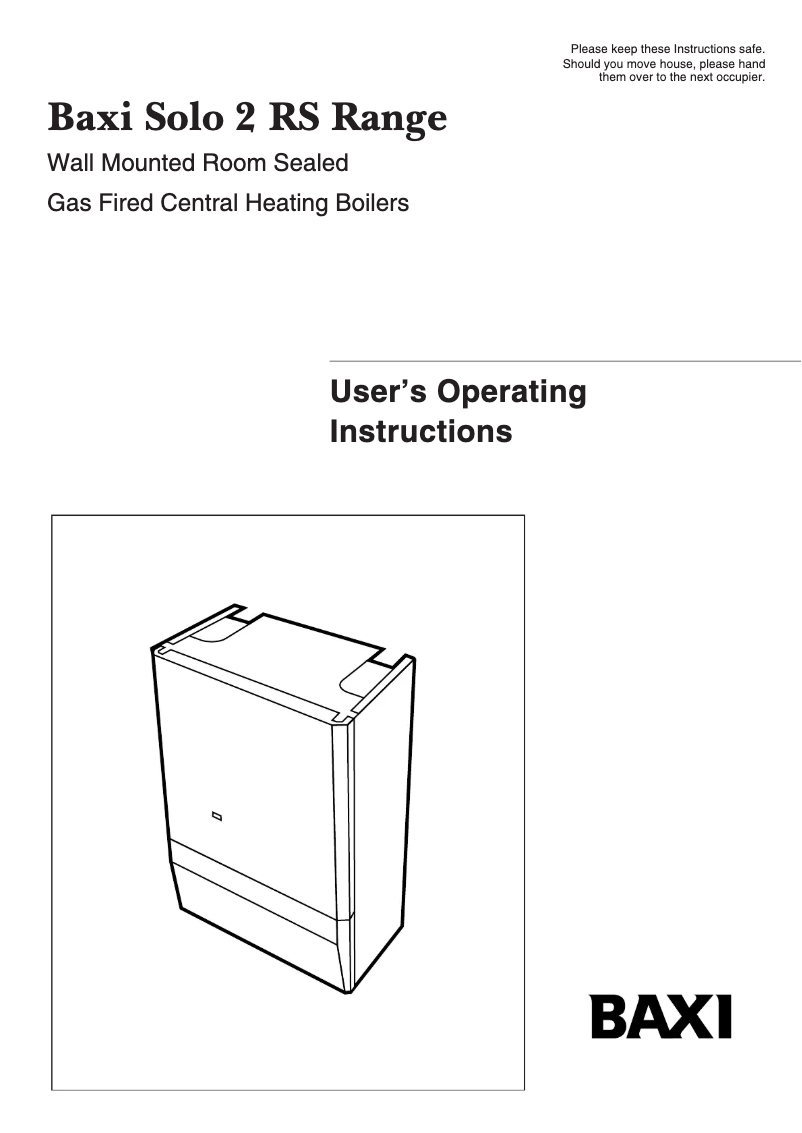 Page 1 de la notice Manuel utilisateur Baxi Solo 2 30 RS
