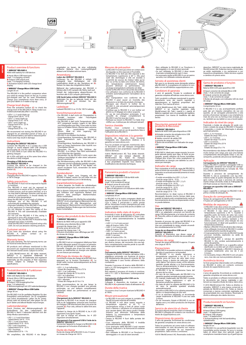 Page 1 de la notice Manuel utilisateur Skross Reload 4