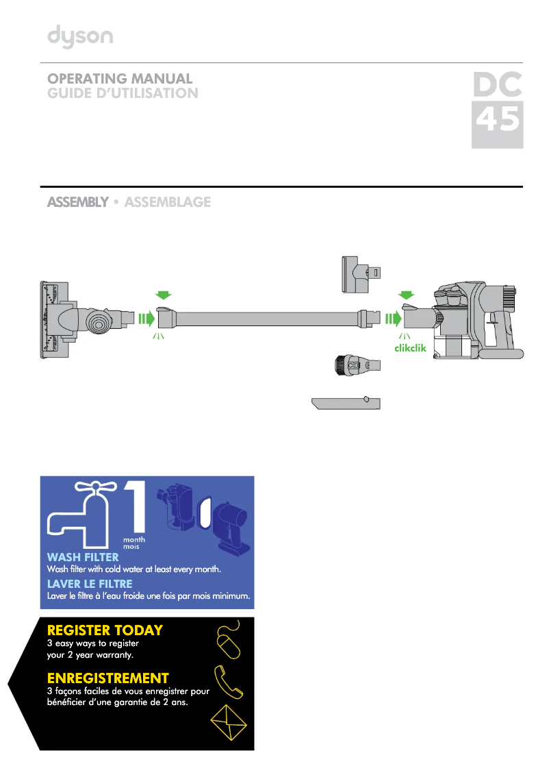 Page 1 de la notice Manuel utilisateur Dyson DC45 Up Top