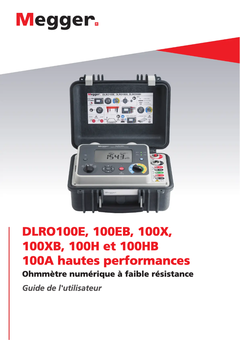 Page n°1 - Manuel utilisateur Megger DLRO100E