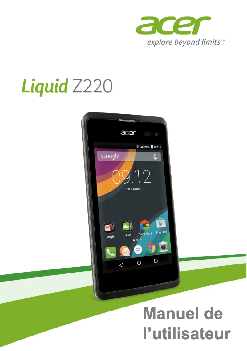 Page n°1 - Manuel utilisateur Acer Liquid Z220 Duo