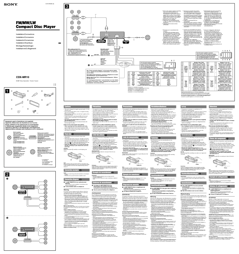 Image de la première page du manuel de l'appareil CDX-MR10