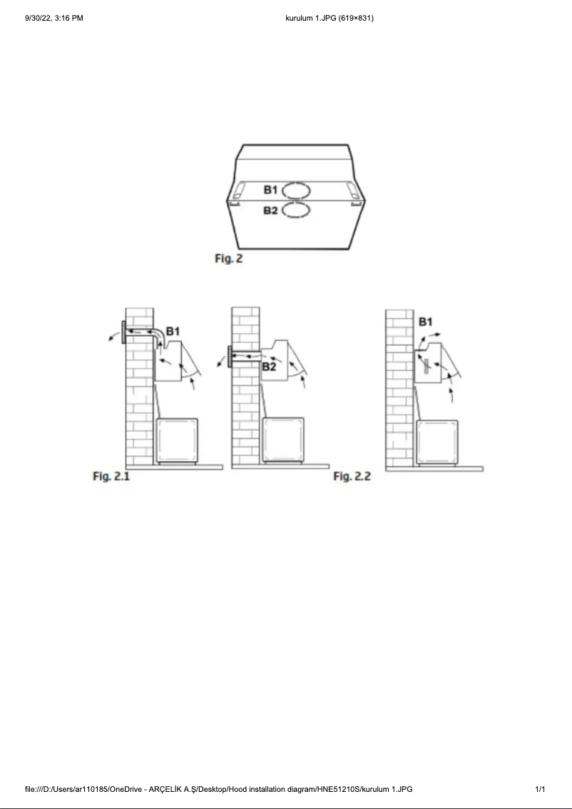 Página 1 del manual Guía de instalación Beko HNE51210S