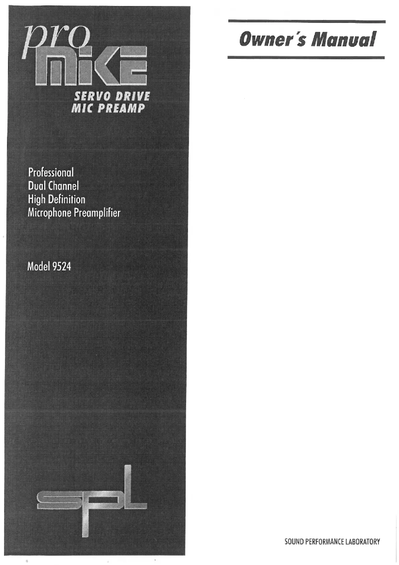 Page 1 de la notice Manuel utilisateur SPL Promike