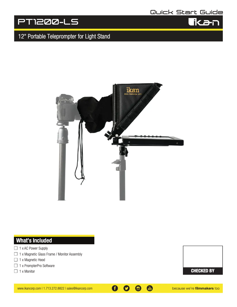 Page 1 de la notice Manuel utilisateur Ikan PT1200-LS