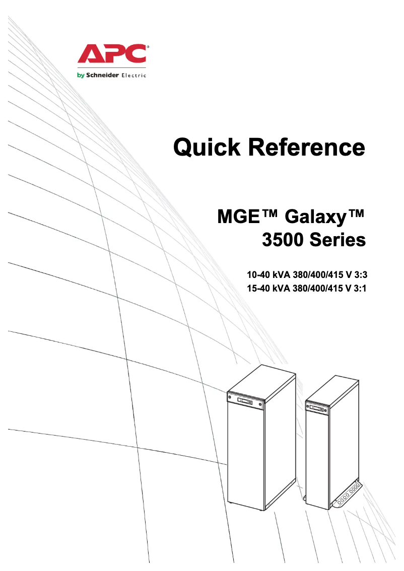 Page 1 de la notice Manuel utilisateur APC MGE Galaxy 3500 20kVA 400V