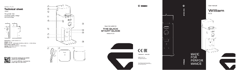 Page 1 of the manual User Manual Lelit William PL71