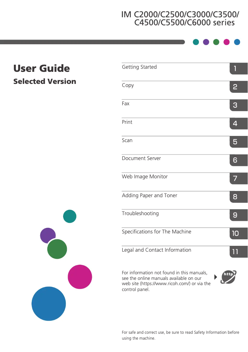 Page n°1 - Manuel utilisateur Ricoh IM C3000