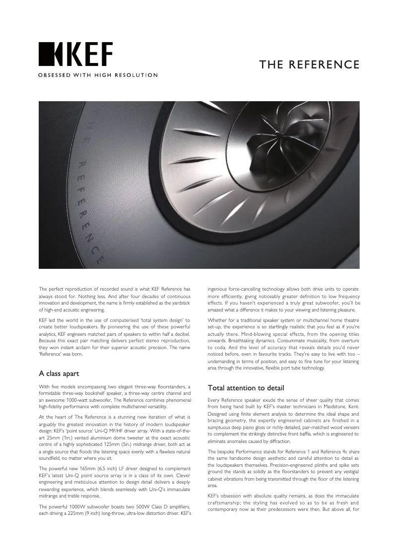 Page 1 de la notice Fiche technique KEF Kube 8b