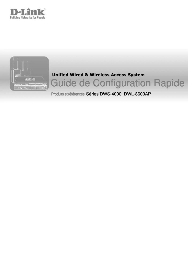 Page 1 de la notice Guide de démarrage rapide D-Link DWS-4026