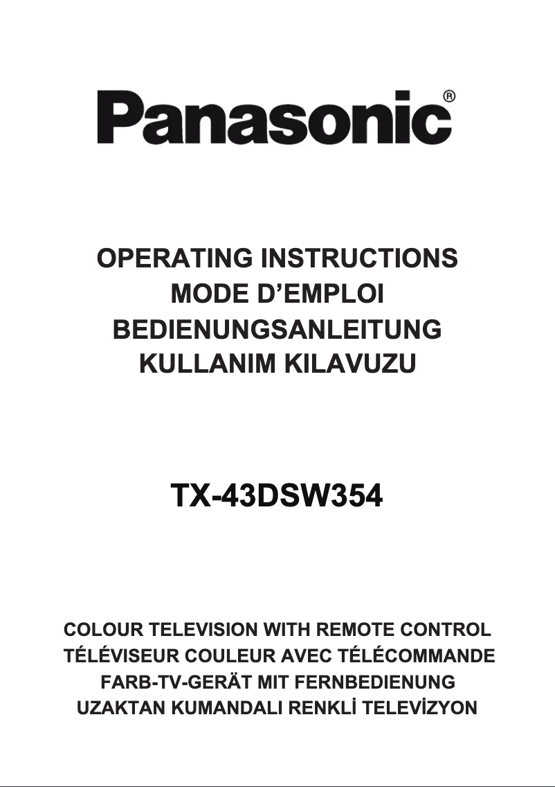 Página 1 del manual Manual de usuario Panasonic Viera TX-43DSW354