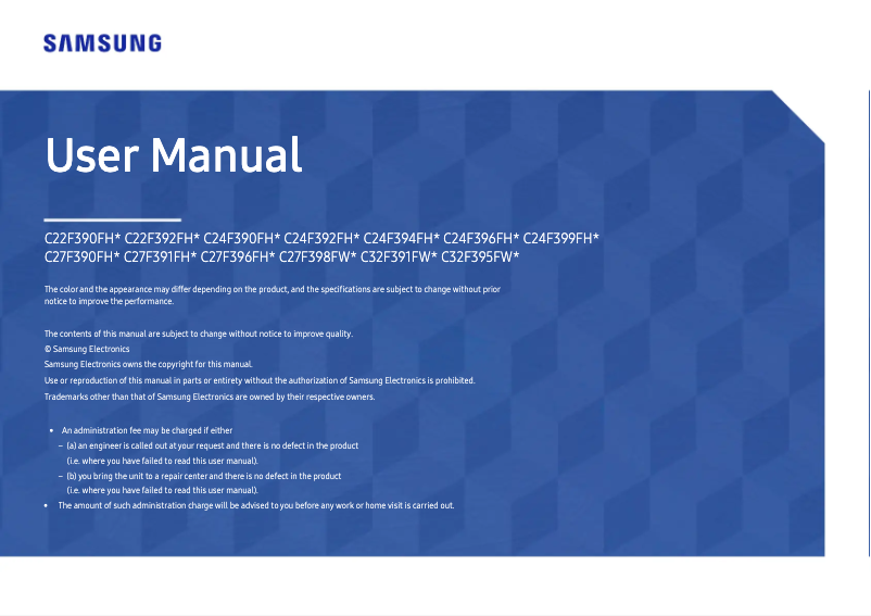 Page n°1 - Manuel utilisateur Samsung CF390