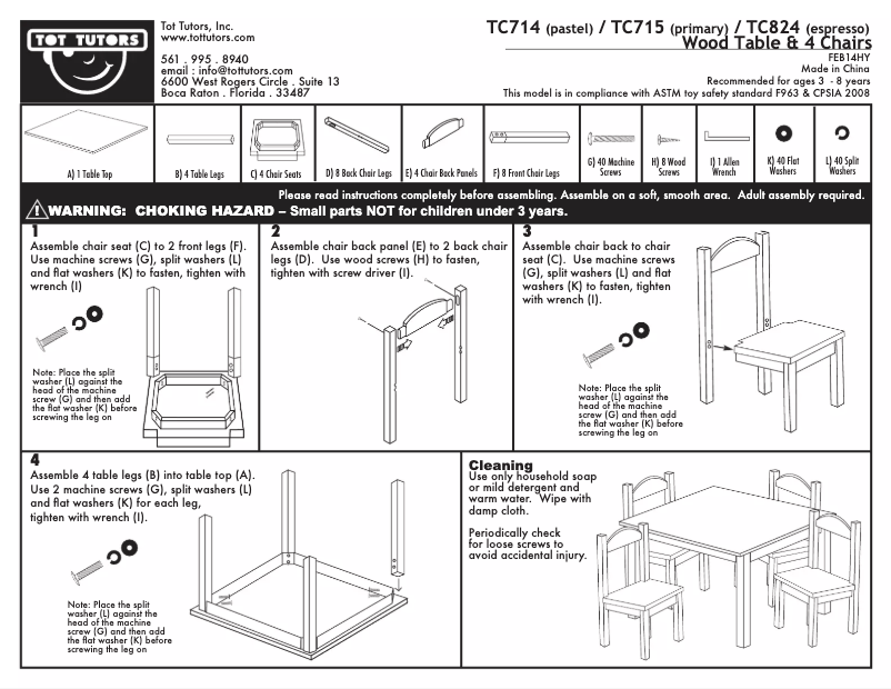 Page n°1 - Manuel utilisateur Tot Tutors TC307