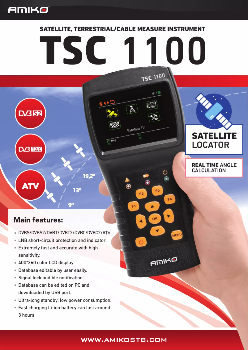 Page n°1 - Fiche technique Amiko TSC-1100