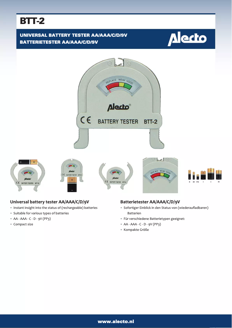 Page n°1 - Manuel utilisateur Alecto BTT-2