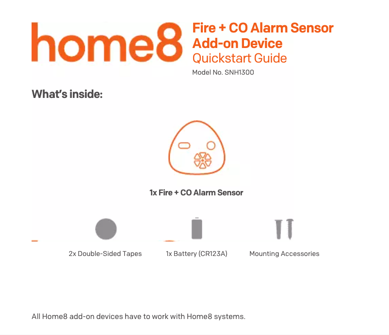 Image de la première page du manuel de l'appareil SNH1300