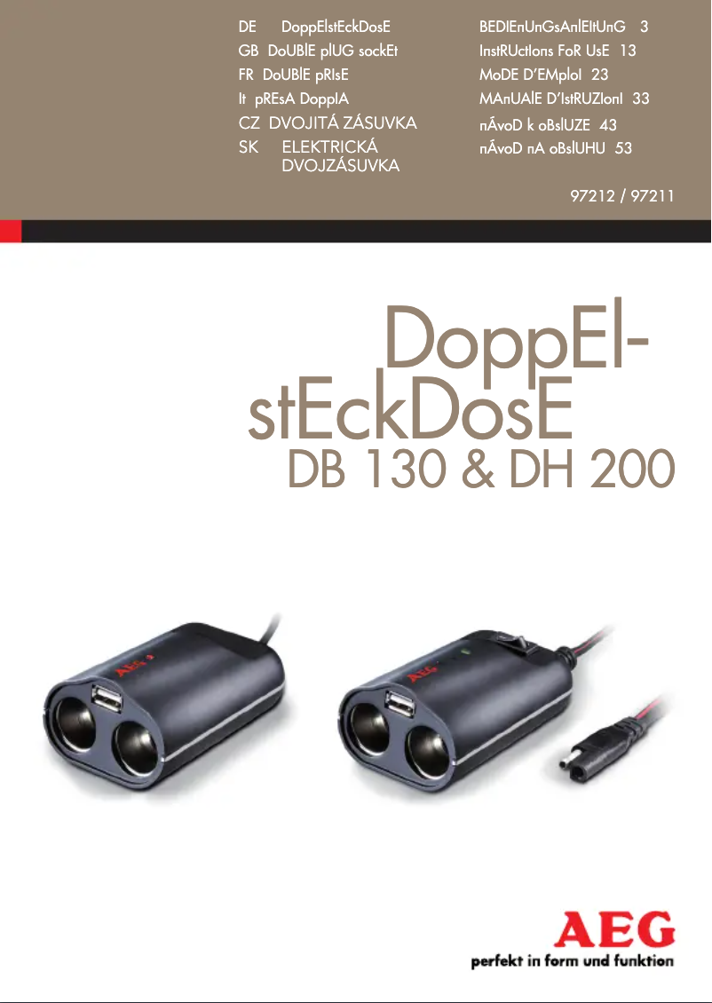 Page n°1 - Manuel utilisateur AEG DH 200