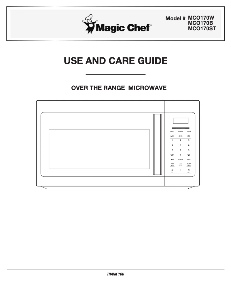 Page n°1 - Manuel utilisateur Magic Chef MCO170W