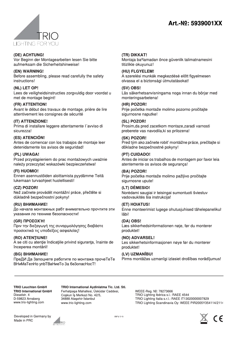 Image de la première page du manuel de l'appareil Lacan 593900142