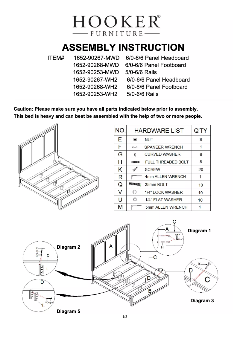 Page 1 de la notice Manuel utilisateur Hooker 1652-90267-WH2