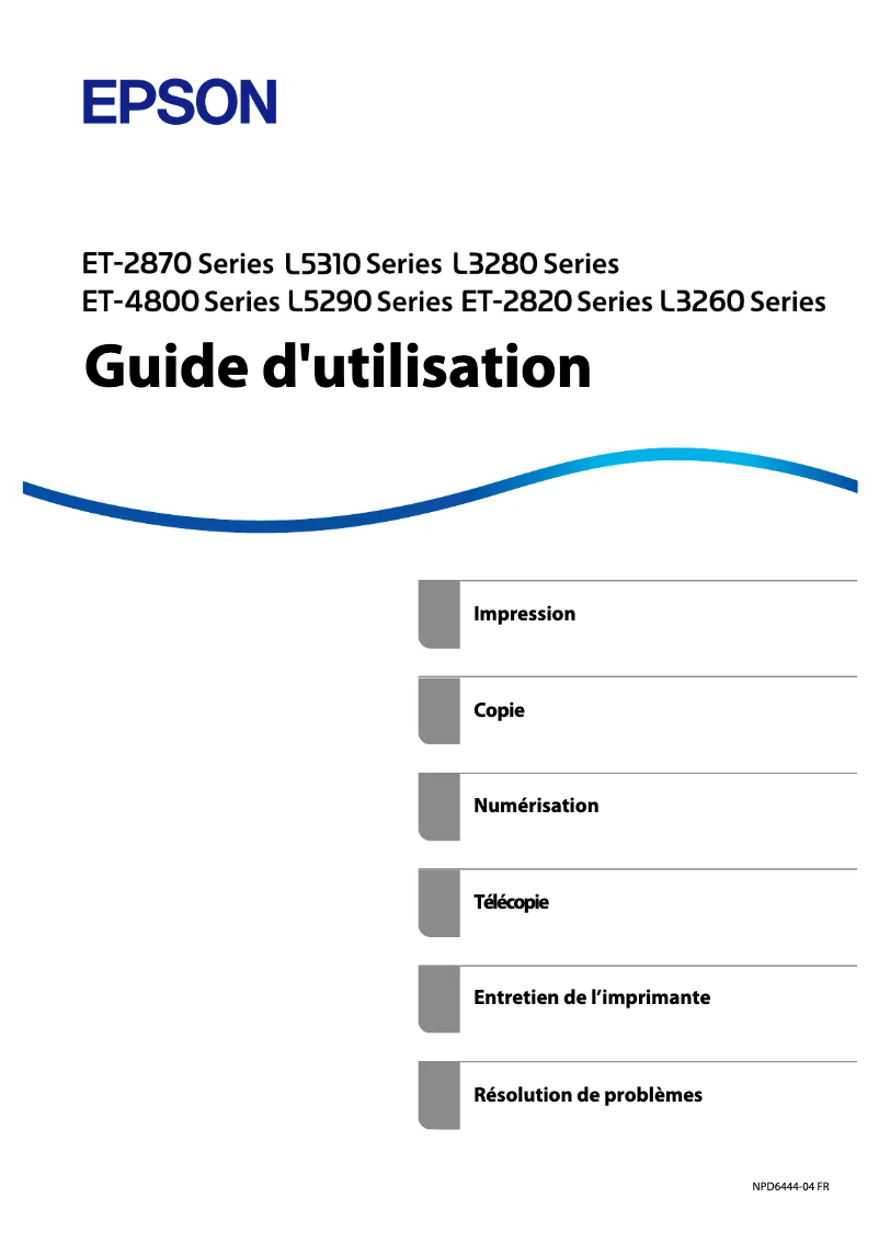 Page n°1 - Manuel utilisateur Epson EcoTank L5316