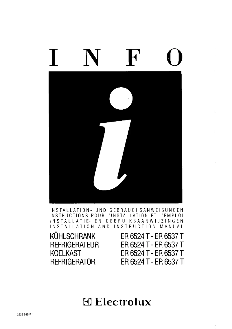 Page 1 de la notice Manuel utilisateur Electrolux ER 6524 T